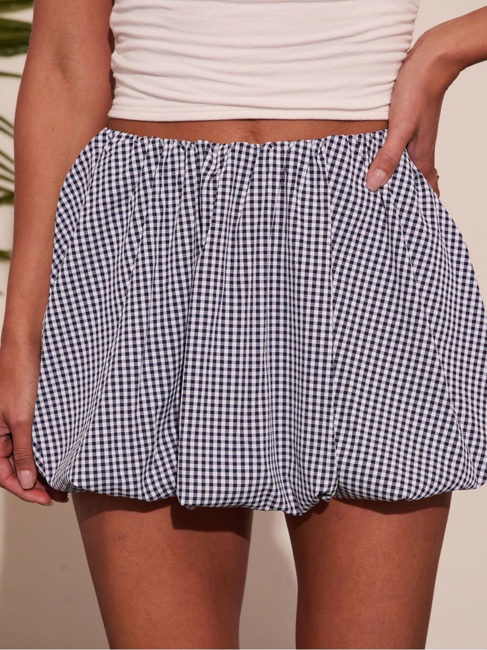 VICI Day Trips Gingham Bubble Hem Mini Skort BNWT Size Small